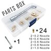 XIFOWE MK8 Nozzles 24 pcs 3D Printer Brass Nozzles 0.2mm, 0.4mm,0.6mm, 0.8mm, 1.0mm CR-10 Nozzle with DIY Tools and Metal Storage Box for CR-8 / CR-10 / Ender 3 / Ender 3S / 5/6 and so on…