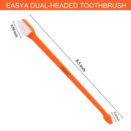EASYA Double Headed Pet Dog Toothbrush for Small Dogs/Soft Bristles Puppy Long Handle Tooth Brush Dogs Teeth Cleaning/Bulk Toothbrushes Dental & Oral Care… (MIXED10)