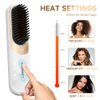 Casbomy Hair Straightener Brush, Travel Hair Straightener, 3 Modes Cordless Portable Straightening Brush for Women, Mini Size Hot Comb, Charging with tp-c(White)
