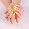 Aimimier 24Pcs Ballerina False Nails Gradient Yellow Coffin Nails with Gluetabs Gradient Fingernails for Women and Girls (Style 8)