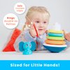 PlenPLAY Baby Tummy Time Toys, Musical Stacking Rings, Stacking Toys for Toddlers 1-3, Weeble Wobble Toys for Babies 6 9 12 Months, STEM Learning Toy, Sensory Toys for Babies (Elephant)