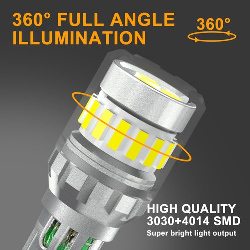 921 922 LED Bulb Reverse Lights, Tail Light Bulbs for Car Truck, 300% Brighter, 6500K High Power 3030+4014 SMD White light (2 Pack)