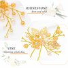 Foryysa Bridal Wedding Hair Pins for Women Rhinestone Leave Headpiece Elegant Handmade Flower Headwear Sparkly Vine Design (2 pcs)