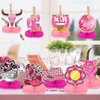 IADIUENOG Cowgirl Honeycomb Centerpieces Western Rodeo Birthday Party Let's Go Girls Centerpiece for Tables 9pcs Disco Cowgirl Bachelorette Party Toppers Party Supplies