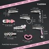 YAEISM 10PCS Heart Hair Clips Y2K Silver Hair Clips Metal Dangle Heart Gothic Barrettes 8 Shapes Cross Punk Hair Accessories for Women