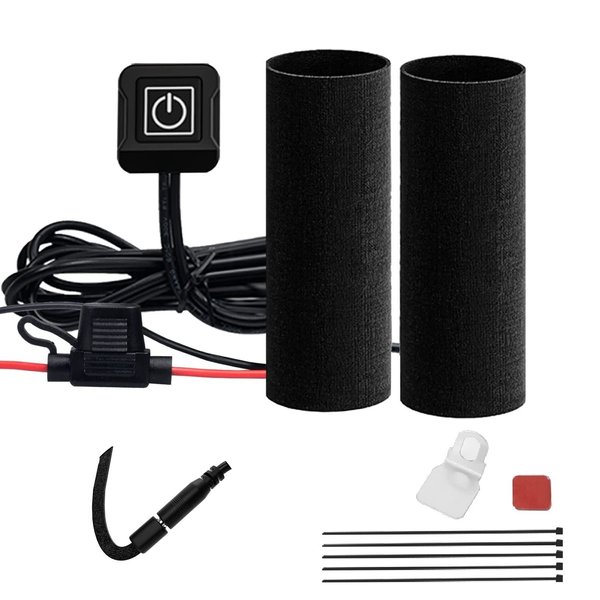 OXWIND 12V Motorcycle Heated Grips Cover Pad, Universal For All Size Handlebar Grip, 3 Temperature Settings, IP67 Waterproof, ATV Scooter Motorcycle Hand Grip Heater Warmer Hot with Switch & Fuse