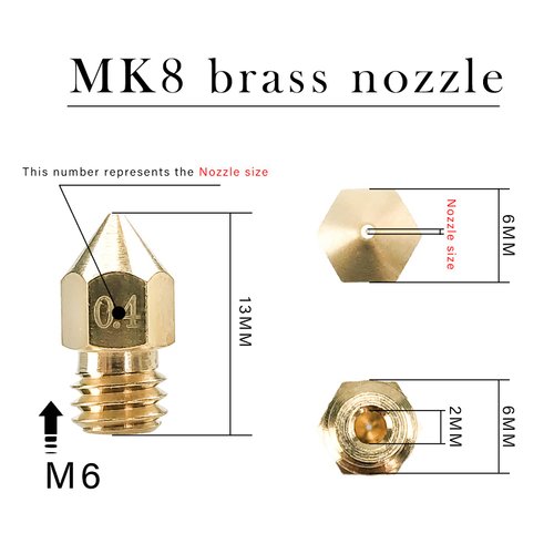 XIFOWE MK8 Nozzles 24 pcs 3D Printer Brass Nozzles 0.2mm, 0.4mm,0.6mm, 0.8mm, 1.0mm CR-10 Nozzle with DIY Tools and Metal Storage Box for CR-8 / CR-10 / Ender 3 / Ender 3S / 5/6 and so on…