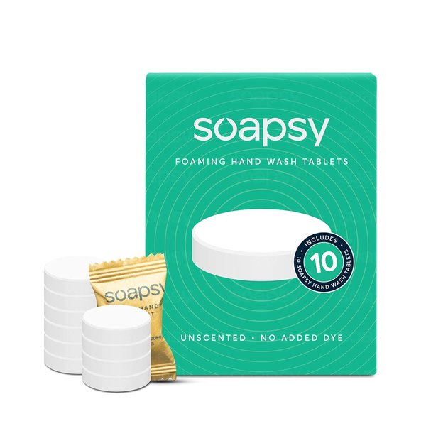 Soapsy Foaming Hand Soap Tablets (10 Tablets), Effervescent Tablets Soap Refill for Hand Soap Dispenser, Easy & Quick DYI Homemade Soap Just Add Water