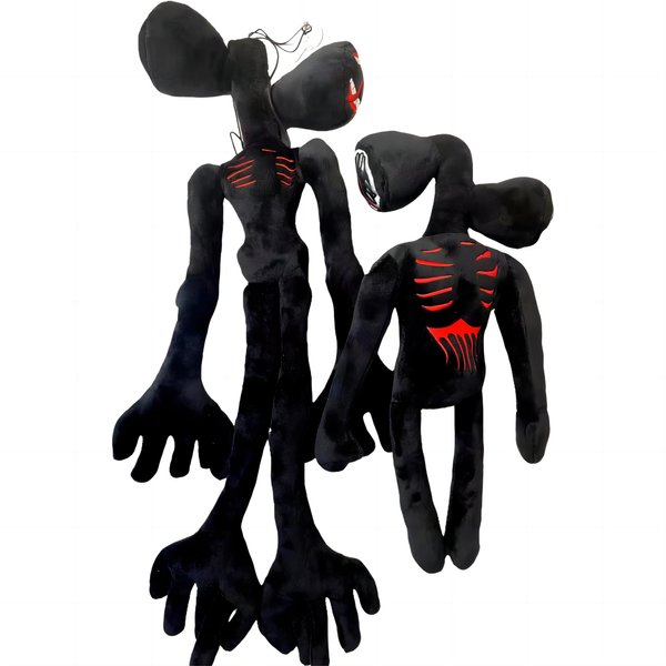 EICHIMEOW 2PCS Siren Head Plush Toys Limbs Movable Plush Toy Double-Head Plush Toys Cartoon Cat Cartoon Dog Plush Toys Halloween Christmas Horror Plush Toy for Home Party Gift Birthday Gift (Black)