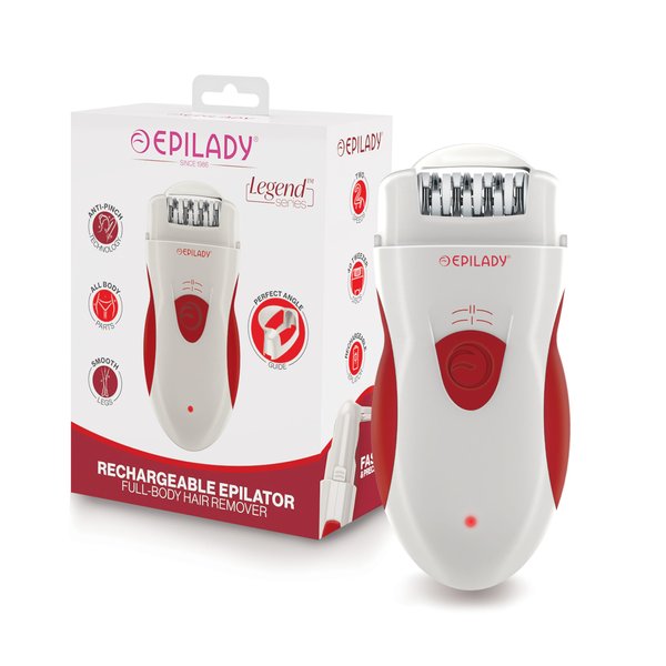 Epilady Hair Removal Epilator for Women | Rechargeable Hair Remover for Women | Legend 4 Electric Shaver for Women, Hair Removal Device | Bikini Trimmer w/ Pouch | Cord/Cordless, 2 Speeds