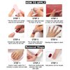 Butterfly Press on Nails Short Coffin Pink Fake Nails with Pearl and Glitter Design Acrylic Nails Glossy False Nails Rhinestone Full Cover Glue on Nails Stick on Nails for Women and Girls