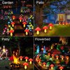 Abkshine New Upgraded Waterproof Solar Mushroom Lights Outdoor Decor, 8 Modes for Garden Pathway Landscape Yard Easter Pathway Halloween Xmas Decorations, Set of 6 Red