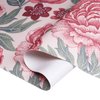 Peony Flowers Waterproof Fabric by The Yard, Garden Floral Retro Style Theme Outdoor Canvas Fabric,Decorative Fabric for Upholstery,DIY Craft,Sewing and Home Decor, Half Yard/60"Wide,Pink Green