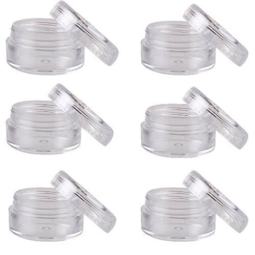 Onwon New 3 Gram 3ML Size Empty Clear Plastic Cosmetic Containers Jars Pot For Eye shadow Makeup Nail Powder Etc(50 PCS)