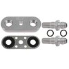 ICT Billet Transmission Cooler Line Adapter Plate with Gasket 6AN Fittings Compatible with 6L80E 6L90E 8L90E Factory Oil Seal Line Connector for Custom Braided Hose Set 551121-6AN