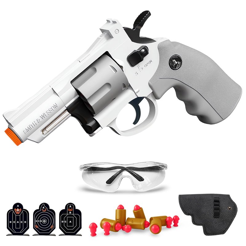 Toy Revolver Gun with 30 Soft Bullets, Semi-Automatic Shooting Western ...
