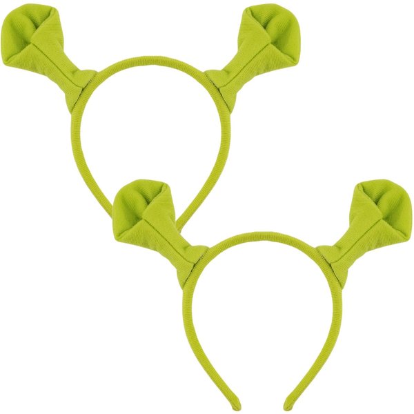DaliDali 2 Count Green Monster Ears Headband, Monster Headband with Ears, Hairband for Halloween Cosplay Makeup Face Washing Birthdays Parties