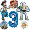 Anagram Woody and Buzz Lightyear's 3rd Birthday Party Supplies Balloon Bouquet Decorations