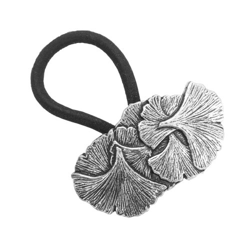 Ponytail Holder, Hair Accessory, Women's Hair Tie, Ginkgo, Handcrafted in the USA by Oberon Design