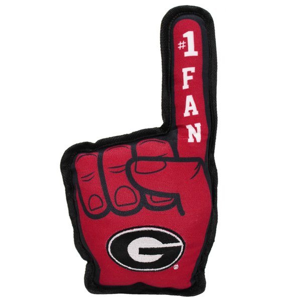 Pets First NCAA Georgia Bulldogs #1 FAN TOY. Best SPORTS Dog Toy with Double Stitched trim and Tough Nylon material filled with Chewable Polyfil and INNER SQUEAKER