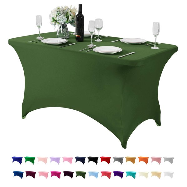 Hezuzo Spandex Table Cover for 4FT Table Universal Fitted Stretch Tablecloth for Party, Banquet, Wedding and Events-Willow