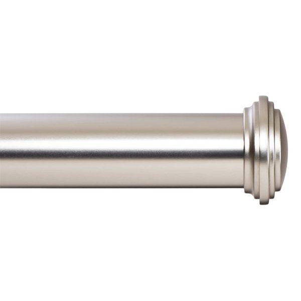 Ivilon Window Curtain Rod Decorative End Cap Design, 1 Inch Rod, 28 to 48 Inch. Satin Nickel