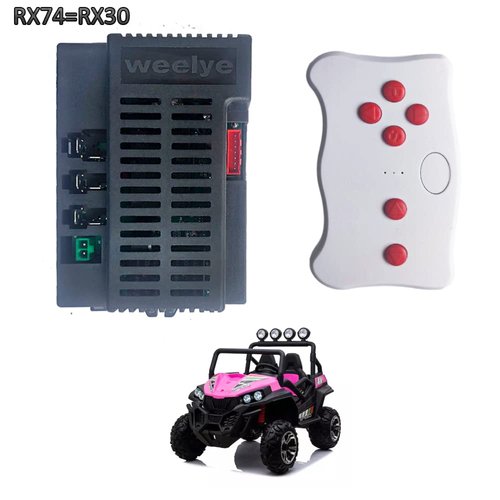 WEELYE RX30 24Volt Kids Ride on Electric Toy Car 2.4G Bluetooth Remote Control Receiver Controller Box Kit, RX74-1 24V Power Wheel Motherboard Transmitter Accessories Replacement Parts Conversion Kit