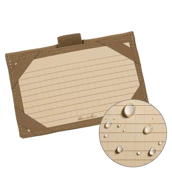 Rite in the Rain Weatherproof Index Card Wallet: Tan CORDURA® Fabric Cover, 25 Tan 3" x 5" Index Cards (No. C991T)