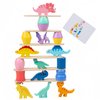 Montessori Dinosaur Toys for 3 4 5 Year Old Kids, Wooden Blocks Stacking Sorting Toys Balance Games, Toddler Dinosaur Toys for 3-5 Preschool, Educational Gift for Boys Girls Birthday Christmas