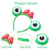 Frog Headbands with Bow&Crown Plush Frog Ears Headband,Cute Frog Eye Headbands Cosplay Costume Headwear Accessories for Passover Dress up Party Games Costume Fluffy Frog Makeup Headbands for Wash Face