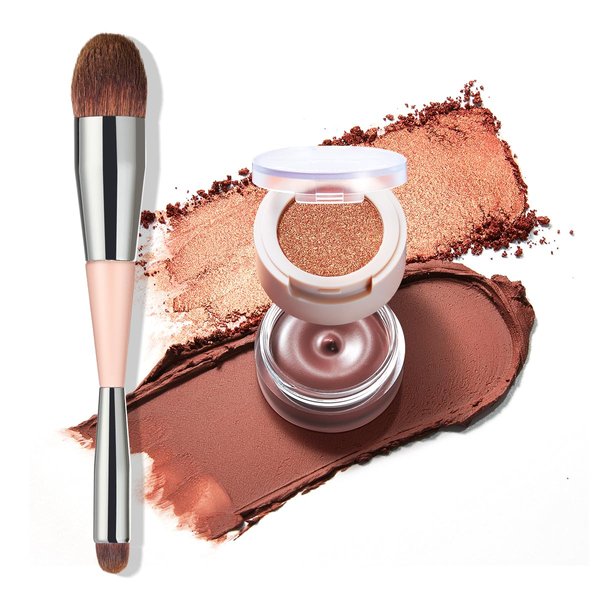 IMAKEUPNOW Cream Blush for Cheeks Eyes Lips, Creamy & Buildable Matte Finish with Applicator, Face Makeup Stack - #002 Orange Soda