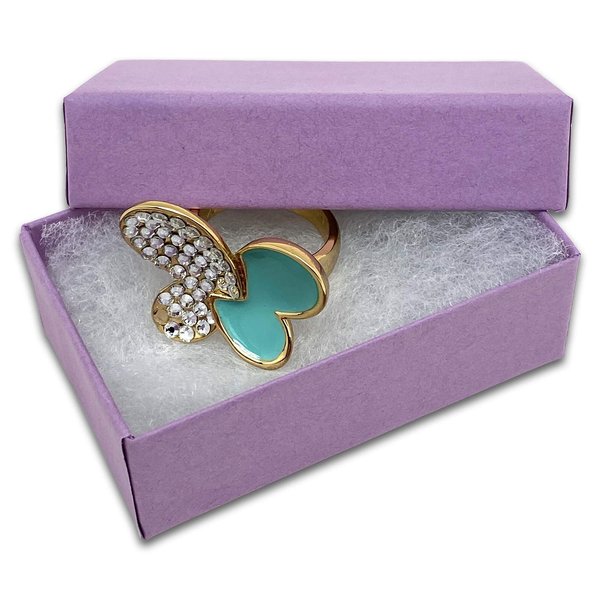 TheDisplayGuys 100-Pack #21 Cotton Filled Cardboard Paper Jewelry Box Gift Case - Purple Lavender (2 5/8" x 1 5/8" x 1")