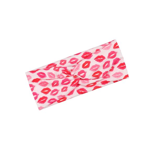 BBTDIN Valentine Turban Headbands Women Girls Valentine Wide Hair Band Valentine Workout Headwear JHV30 (A1-Lip)