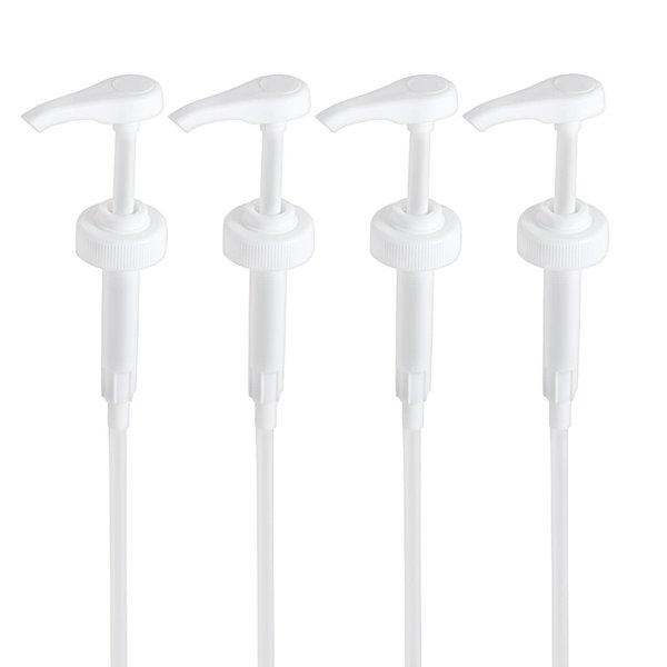 4 Packs Gallon Pump Dispenser, Leak Proof Dispenser for Hand Soap, Laundry Detergent, Sanitizer, Shampoo - 128 OZ Capacity - 38/400 Plastic Gallon Pump Dispenser for Household & Commercial