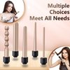 Homfu Curling Wand 5 in 1 Hair Curlers Iron Set Beach Waver Curling Iron with 5 Interchangeable Ceramic Tourmaline Barrel for Long Short Hair Styles Curling Iron Fast Heating Hair Cripmer for Women