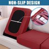 Smiry Waterproof Couch Cushion Covers, Stretch Washable Sofa Cushion Cover, Soft Sofa Slipcover Elastic Non-Slip Furniture Protector for Pets, Kid (1 Pack, Wine Red)