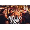 Hello 2025 Balloons, 16 Inch Silver Hello 2025 Balloons,Hello 2025 Silver Balloons for New Year Eve Party Supplies 2025, New Years Decorations 2025, Christmas Decorations