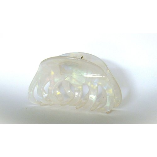 Generic Pearly white iridescent hair claw clip for medium fine hair