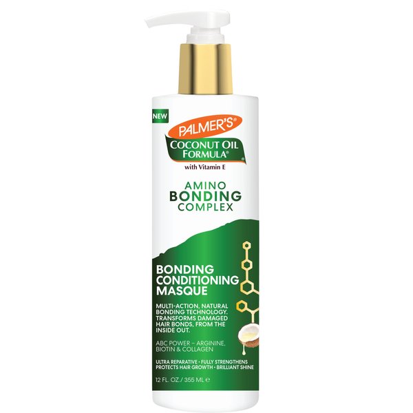 Palmer's Amino Bonding Complex Hair Mask, Intense Conditioning Masque Pack with Coconut Oil & Vitamin E, Heat Protectant, Anti Frizz, Adds Shine, Protects Hair Growth, All Hair Types, 12 fl. oz bottle