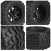 Hosim 70 * 125 mm RC Tires, All Terrain Soft Tire Mounted on 12mm Hex Wheels (Set of 4) for 1/10 RC Cars (Black Wheel hub)