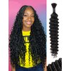 Human Braiding Hair 1 Bundle 50g 18 Inch Deep Water Wave Bulk Human Hair for Braiding No Weft 10A Brazilian Virgin Curly Human Hair Extensions for Boho Braids Wet and Wavy Human Hair Braiding Hair
