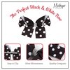 Patterned Hair Bow for Women and Girls with Silver Rhinestones 1 Piece (Polka Dot)