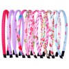 Fishdown 10 Pcs Plain Fabric Headbands for Girls Thin Hair bands for Kids Toddler Plastic Headbands with Cloth Headbands Covered with Printed Cotton Fabric for Teen Girls Women