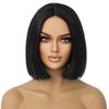 WTHCOS Black Bob Wigs Short Straight Black Hair Wig for Women Side Part Cosplay Wig Heat Resistant Natural Looking Synthetic Wigs with Wig Cap