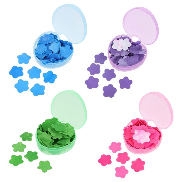 EXCEART 10 Boxes Mini Portable Travel Soap Paper Sheets Disposable Hand Washing Soap Sheets Soap Flakes Hand Bath Toiletry Paper Soap Sheets Hand Soap Tablet for Travel Outdoor (Random Color)