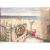 Designer Greetings Shell Wreath on White Gate Box of 18 Warm Weather Christmas Cards