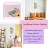 DrCor Sunflower Dream Catcher for Spring Gift Bedroom Nursery Boho Floral Handmade Dreamcatcher Greenery Wall Hanging Decor for Party Office Teens Girls Kids Room Decor