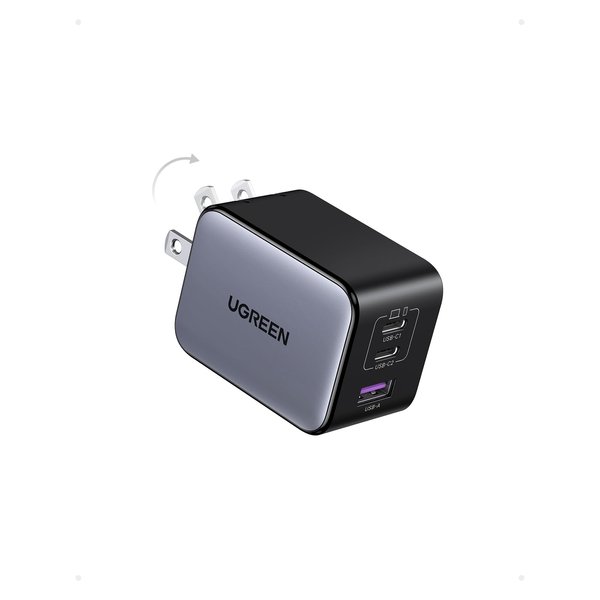 UGREEN 65W USB C Charger Nexode X Series, 3-Port PPS Ultra Compact Fast GaN Foldable Wall Charger for MacBook Pro/Air, iPhone 16/15, iPad Pro, Galaxy S24/S23, Pixel 8, Steam Deck