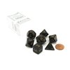 Polyhedral 7-Die Opaque Dice Set - Black with Gold