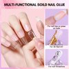 Makartt Solid Gel Nail Glue for Nail Tips Clear, Solid Nail Glue Gel for Press On Nails Strong Fake Nail Bonding Gel Glue for Acrylic Nails Non-Stick Hands Hard Gel for Nail Art Home Salon DIY 15ml